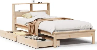 Produktbild von vidaXL Bücherregalbett ohne Matratze 75x190 cm Massivholz Kiefer