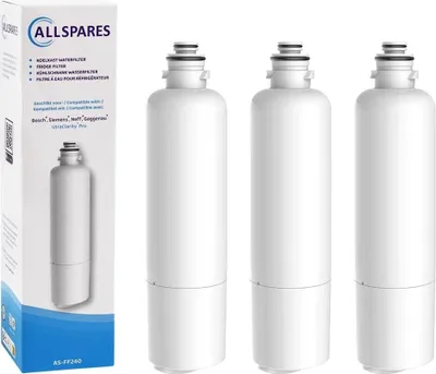 Produktbild von AllSpares Wasserfilter (3x) für Kühlschrank Ultra Clarity Pro geeignet für Bosch