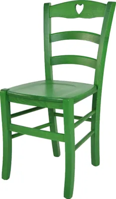 Obrázok produktu pre t m c s Tommychairs - stolička CUORE do kuchyne a jedálne, robustná konštrukcia z bukového dreva, lakovaná zelenou anilínovou farbou a drevený sedák