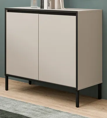 Produktbild von Kommode "Torello" in Kaschmir und Schwarz Sideboard 92 x 83 cm