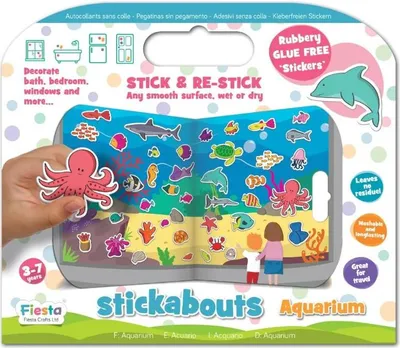 Imagen del producto de Juguete adhesivo reutilizable para acuarios, ideal para manualidades y actividades creativas
