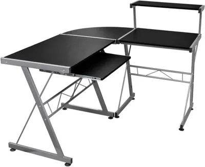 Produktbild von Eck-Computertisch für das Büro, Schwarz, 132 x 112 x 99 cm