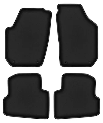 Zdjęcie produktu dla Dywaniki samochodowe welurowe do: Skoda Fabia II (2007-2014, hatchback, kombi) czarne, podgumowane – wariant W0466