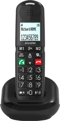 Image de ALCATEL XL685 Duo - Téléphone sans fil senior Noir - Grandes touches, son clair, usage simple