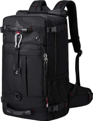 Produktbild von 50L Reiserucksack,Tragerucksack(Schwarz) Langlebige Cabrio-Seesack fit für 17-Zoll-Laptop für Männer und Frauen