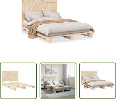Produktbild von The Living Store Massivholzbett mit Kopfteil 140x200 cm Kiefer