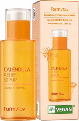 Produktbild von FARMSTAY Calendula Relief beruhigendes Gesichtsserum mit Ringelblume 50 ml