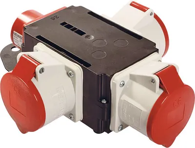 Produktbild von as-Schwabe MIXO Stromverteiler 400V 32A CEE-Stecker auf 3x CEE 400V 32A IP44