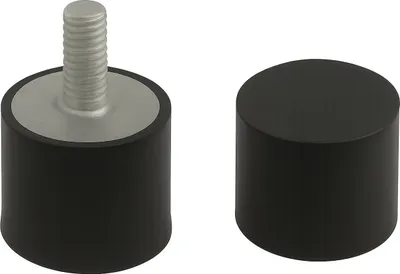 Produktbild von Gummi-Metall-Puffer Typ D – Anschlag- & Schwingungsdämpfer mit einseitigem Außengewinde | Ø 6–150 mm | M3–M16 25 x 25 mm / M6 x 15 mm