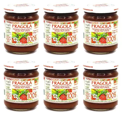 Produktbild von Agritur -  Erdbeerkompott ohne Zuckerzusatz - 100 Prozent Frucht - Glas 210 g - Vorteilspack 6er