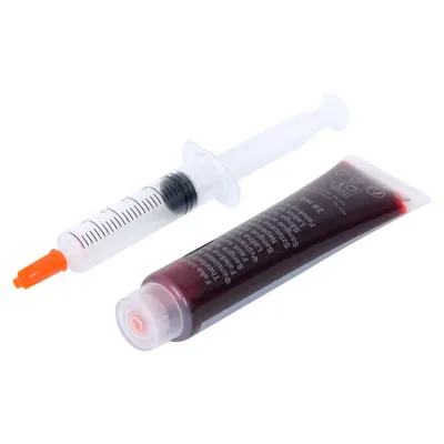 Produktbild von Halloween Kunstblut Set – 28ml Fake Blood + Spritze, realistisch, hautfreundlich & abwaschbar, ideal für Horror, Cosplay, Theater & Karneval