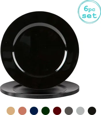 Produktbild von Argon Ta 6 Stück Metallic Charger Plate Set - Metallic-Finish - 33cm - Schwarz