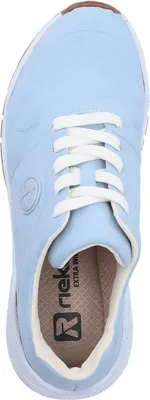 Produktbild von Rieker Damen Sneaker Schnürschuh Weite H mit Keilabsatz und Wechselsohle M4903, Größe:39 EU, Farbe:Blau