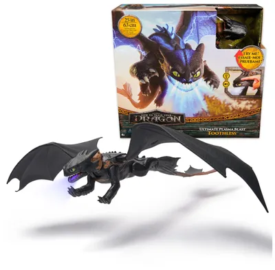 Produktbild von DreamWorks Dragons Drachenzähmen leicht gemacht - Plasma Blast Ohnezahn, 51cm lange Drachenfigur mit Licht- und Soundeffekten, 4 Jahr(e), Mehrfarbig