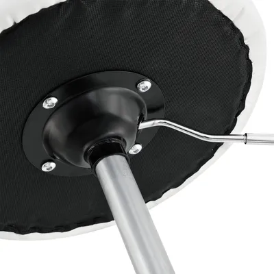 Produktbild von Juskys Schminktisch Hocker Tonia – Sitzhocker rund Ø 33 cm & höhenverstellbar 49 - 64 cm – ergonomischer Polsterhocker mit Kunstleder-Bezug in Weiß
