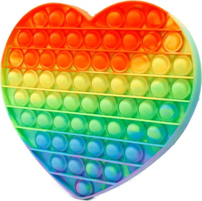 Produktbild von XXL Push Pop It Fidget Toy Herz Regenbogen - Anti-Stress Spielzeug 20cm Bunt Groß
