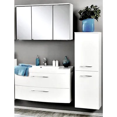 Produktbild von Badmöbel Set FLORIDO-03 Hochglanz weiß (3 teilig), B x H x T: ca. 155 x 200 x 47 cm