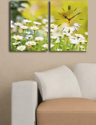 Zdjęcie produktu dla Opviq, 2P3040CS- CLA2644, kolorowy, zegar ścienny, 64 x 40 cm, 100% płótno zamszowe