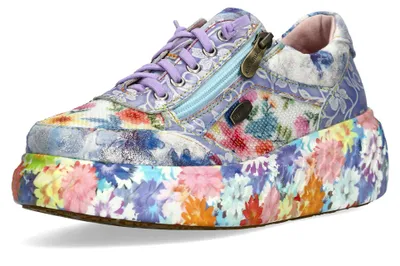 Produktbild von Laura Vita Damen Sneaker Plateau Pailletten Floral SODAO 51, Größe:39 EU, Farbe:Violett