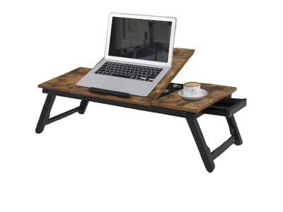 Obrázek produktu pro Nastavitelný stolek na notebook – noční stolek – přenosný – bambus – hnědý – 71 x 35 x 23 cm
