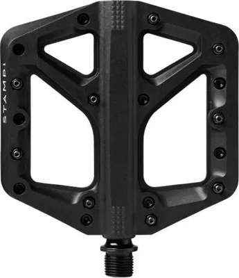 Produktbild von Crankbrothers Stamp 1 Gen 2, Komposite, Nylon, Schwarz, Chromoly-Stahl 4140 (CrMo), Plattformpedale, 111 mm, 114 mm