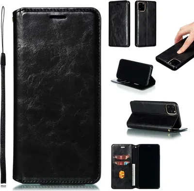 Immagine prodotto di Apple iPhone 11 Pro Max [6,5 pollici] Custodia del telefono cellulare Custodia Flip Cover Protettiva Nero