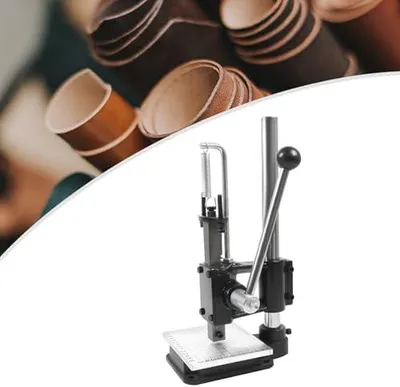 Produktbild von Manuelle Stanzmaschine für Lederarbeiten, Spannbereich des Bohrfutters: 1,5-13 mm, höhenverstellbar: 0–16 cm, geeignet für Stanzen, Pressen und Prägen