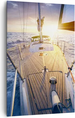 Produktbild von Bild auf Leinwand - Leinwandbild - Einteilig - Segelboot Meer - 80x120cm - Wand Bild - Wanddeko - Wandbilder - Leinwanddruck - Kunstdruck - Wanddekoration - Leinwand bilder - Wandbild - PA80x120-4076