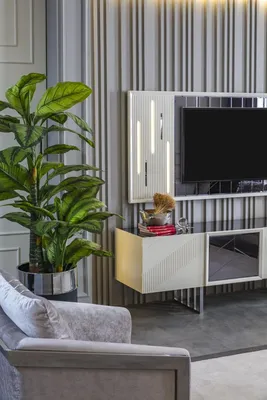 Obrázok produktu pre Biela obývačková TV zostava Moderný TV stojan Dizajnový TV rám