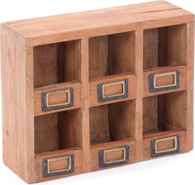 Produktbild von WANDREGAL "LIMA" | Mahagoni Holz, 6 Fächer | Holzregal