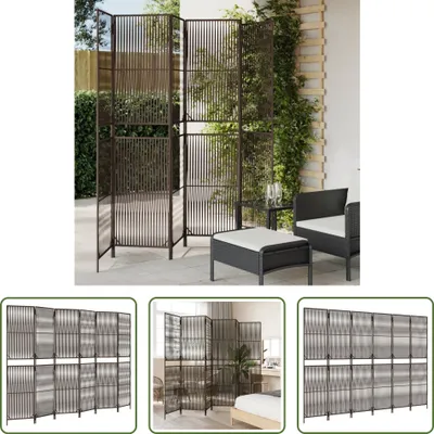 Zdjęcie produktu dla The Living Store Paravent 6-tlg. Braun Poly Rattan