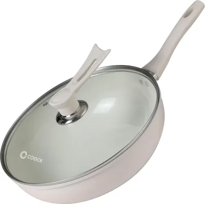 Obrázok produktu pre Wok panvica 32 cm, keramický nepřilnavý povrch, hliník, pre indukciu, s pokrievkou