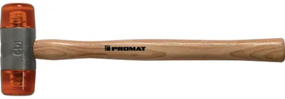 Produktbild von PROMAT Plastikhammer Kopf-Ø 40 mm Kopflänge 105 mm, Celluloseacetat Holz Stiel