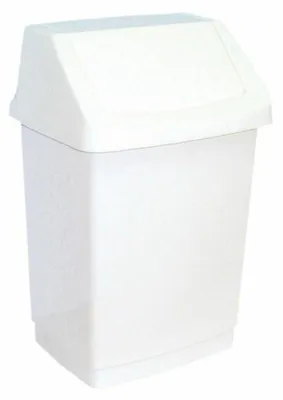 Zdjęcie produktu dla Kosz na śmieci z pokrywą - 30 x 55 x 28 cm / biały / 25 litrów