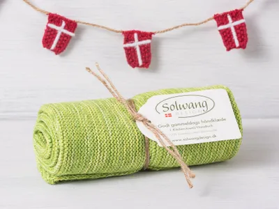 Produktbild von Solwang Küchentuch GRÜN MELIERT gestrickt Putztuch Geschirrtuch Handtuch Gäste