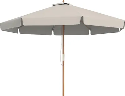 Image de Outsunny Parasol droit parasol de jardin rond grande taille de jardin ? 3 m bois de bambou gris