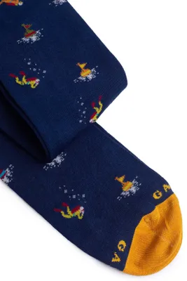 Imagen del producto de GALLO - Calcetines largos para hombre con un alegre estampado submarino - Talla: Talla única