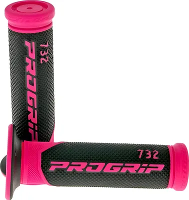 Zdjęcie produktu dla Griffe ProGrip 732 Road, czarno-różowe, 125 mm, pasujące do motocykli Rivero, Itteco, Seikel i Cagiva