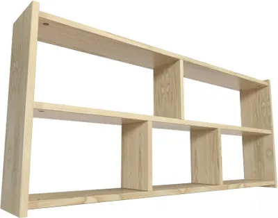 Produktbild von Bett regal Breite 200cm aus Holz für Hochbett - Naturlack