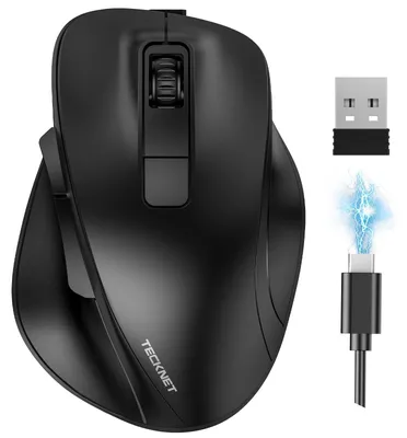 Obrázek produktu pro Bluetooth Bezdrátová ergonomická myš +2 BT, dobíjecí, černá