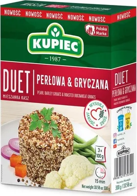 Obrázok produktu pre Perlový jačmeň a pohánková kaša KUP.KASZ DUET 3 x 100 g