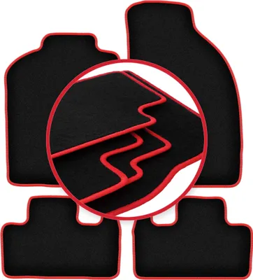 Obrázok produktu pre Velúrové autokoberce pre: FIat Coupe 1993-2000 kupé čierno-červené