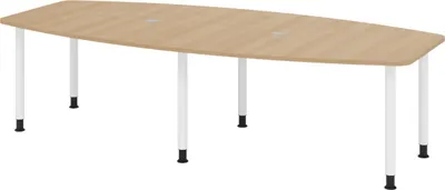 Produktbild von bümö Konferenztisch mittel KT28 - Nachbildung: Eiche, tischfuss: Füße in Weiß