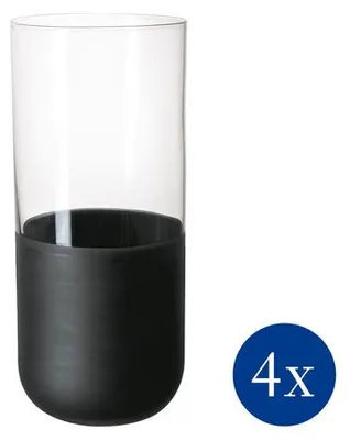 Zdjęcie produktu dla Villeroy&Boch - Szklanka do long drinków 300 ml 4 szt. Manufacture Rock Czarna