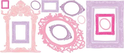 Produktbild von RoomMates Wandsticker - Bilderrahmen rosa und lila