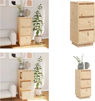 Produktbild von vidaXL Sideboard 32x34x75 cm Massivholz Kiefer - Sideboard - Sideboards - Beistellschrank - Türschrank