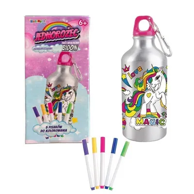 Obrázek produktu pro 500ml láhev s jednorožcem k vybarvení