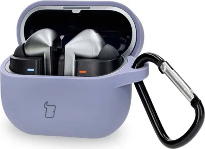 Produktbild von Silikonowe etui z karabińczykiem Bizon Case Headphone Silicone do Galaxy Buds 3/3 Pro, szare