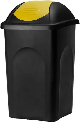 Produktbild von Mülleimer für die Küche – Abfallbehälter – Mülltrennung – Klappdeckel – 60 Liter – Schwarz