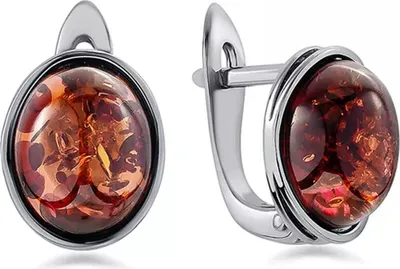 Produktbild von Golders Ohrringe aus 925 Sterlingsilber mit rotem Bernstein, Silberschmuck